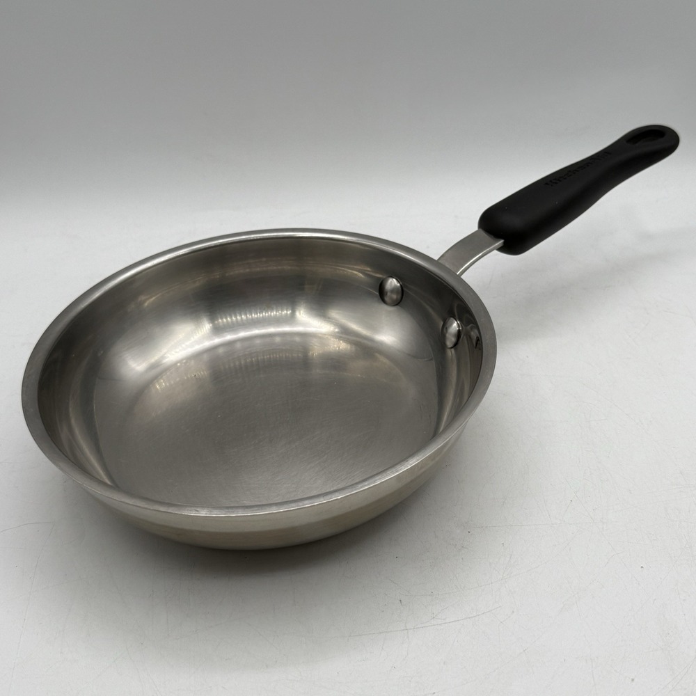 Kitchen Aid 8" Saute Fry Pan TQQ01 Stainless Steel Bonded Made In The USA NO LID - Picture 3 of 10